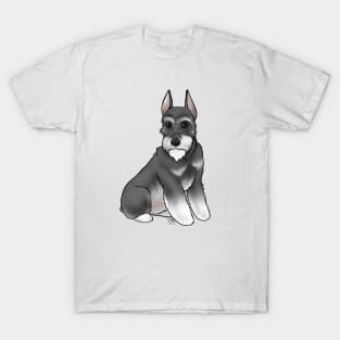 Dog - Miniature Schnauzer - Black and Silver Cropped T-Shirt